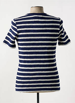 Pull col rond manches courtes bleu SAINT JAMES homme