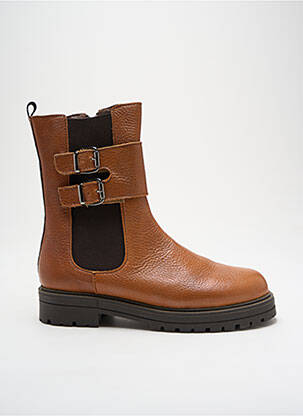 Bottines/boots matière lisse talon bas marron BELLAMY fille