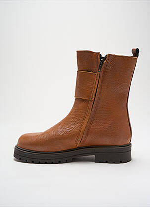 Bottines/boots matière lisse talon bas marron BELLAMY fille