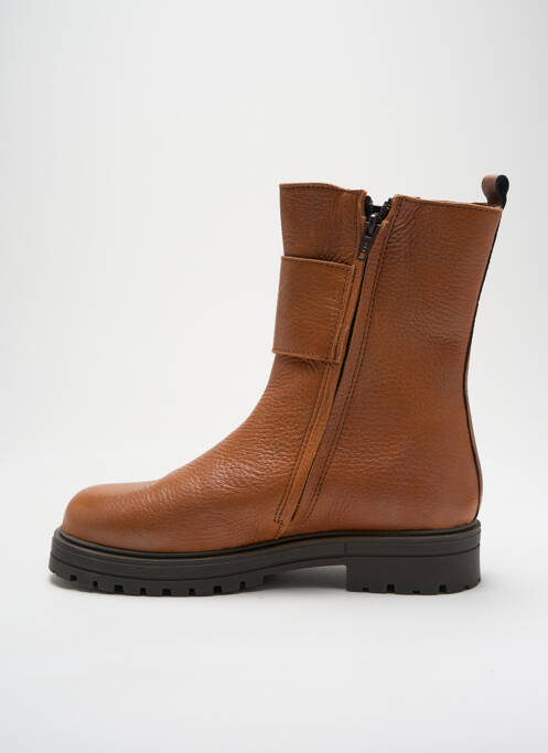 Bottines/boots matière lisse talon bas marron BELLAMY fille