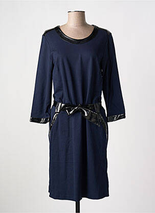 Robe mi-longue manches longues manches longues bleu PAUL BRIAL femme