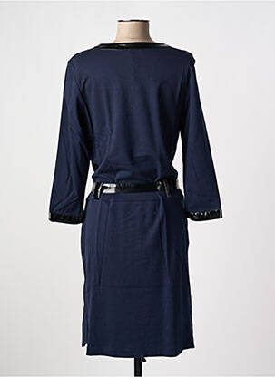 Robe mi-longue manches longues manches longues bleu PAUL BRIAL femme