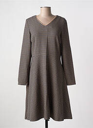 Robe mi-longue manches longues manches longues marron ESCORPION femme