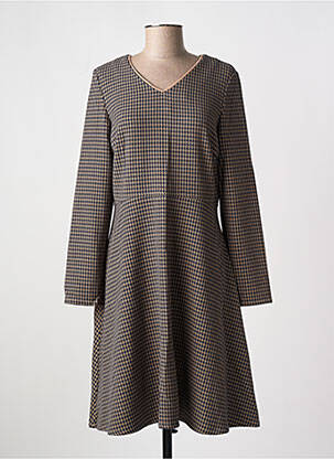 Robe mi-longue manches longues manches longues marron ESCORPION femme
