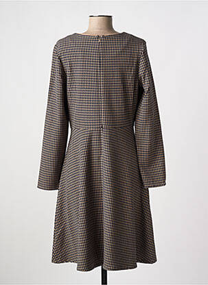 Robe mi-longue manches longues manches longues marron ESCORPION femme