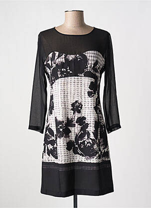 Robe courte manches 3/4 manches 3/4 noir CRISTINA GAVIOLI femme