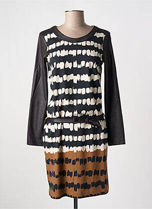 Robe courte manches longues manches longues noir PAUL BRIAL femme
