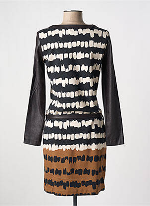 Robe courte manches longues manches longues noir PAUL BRIAL femme