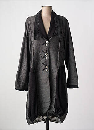 Manteau long coupe cintrée sans capuche gris OLIVER JUNG femme