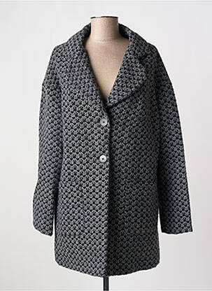 Manteau long coupe droite sans capuche gris LAUREN VIDAL femme