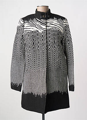 Manteau long coupe cintrée sans capuche noir PAUL BRIAL femme
