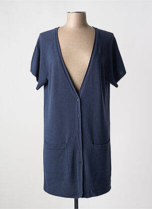 Gilet manches courtes fermeture boutonnée sur le devant bleu ESCORPION femme