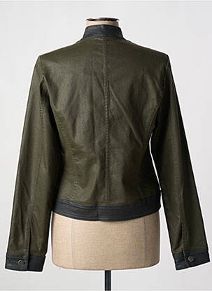 Veste simili cuir poches vert PAUL BRIAL femme