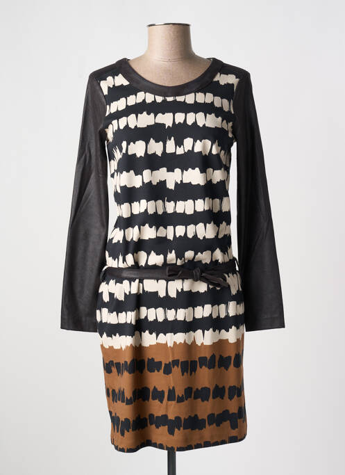 Robe courte manches longues manches longues noir PAUL BRIAL femme