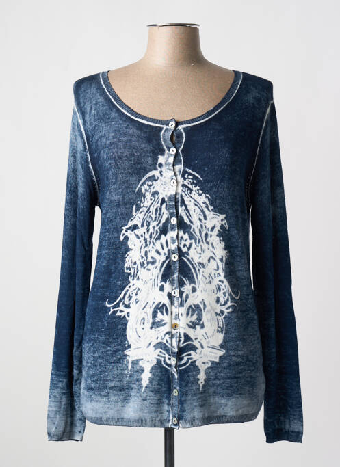 Gilet manches longues bleu LAUREN VIDAL pour femme