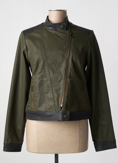Veste simili cuir vert PAUL BRIAL pour femme