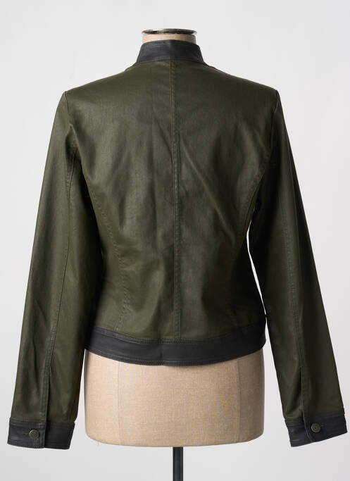 Veste simili cuir vert PAUL BRIAL pour femme