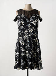 Robe mi-longue imprimé fleurs sans manche noir PAUL BRIAL femme