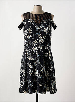 Robe mi-longue imprimé fleurs sans manche noir PAUL BRIAL femme