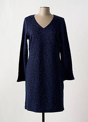 Robe mi-longue manches longues manches longues bleu DIVAS femme
