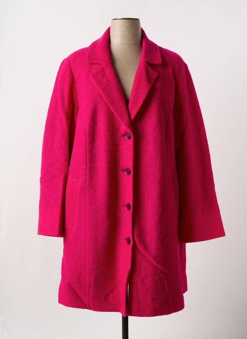 Manteau long coupe cintrée sans capuche rose KJBRAND femme