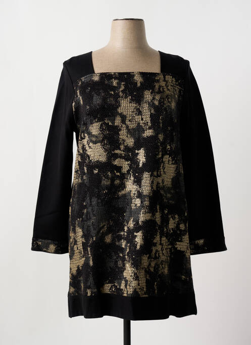 Robe mi-longue noir LAUREN VIDAL pour femme