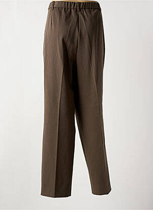 Pantalon droit fermeture zippée sous rabat boutonné marron KJBRAND femme