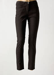 Pantalon slim fermeture zippée sous rabat boutonné marron EAST DRIVE homme