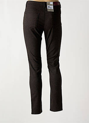 Pantalon slim fermeture zippée sous rabat boutonné marron EAST DRIVE homme