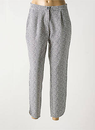 Pantalon 7/8 fermeture zippée sous rabat boutonné gris TONI femme