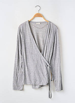 Gilet cache-cœur tissage chiné gris MONOPRIX femme
