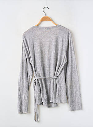 Gilet cache-cœur tissage chiné gris MONOPRIX femme