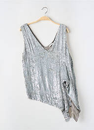 Top col v sans manche gris PAROSH femme