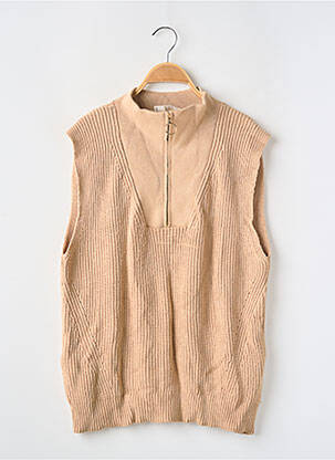 Pull resserrée sur le bas sans manche beige MANGO femme