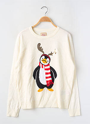 Pull resserrée sur le bas manches longues beige ELF APPROVED femme