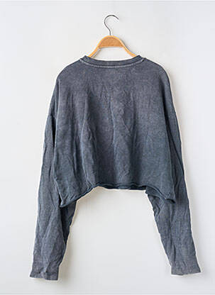 Sweat-shirt tissage jersey manches longues gris TOPSHOP femme