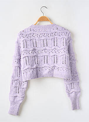 Gilet manches longues col rond violet MANGO femme