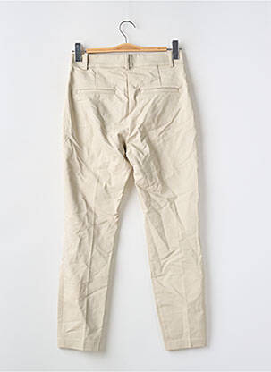 Pantalon slim tissage popeline taille normale beige H&M femme