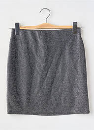 Jupe courte taille haute argent JENNYFER femme