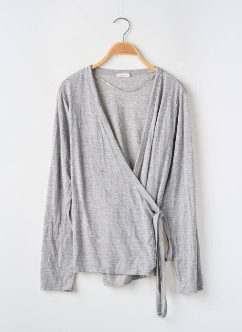 Gilet cache-cœur stretch gris MONOPRIX femme