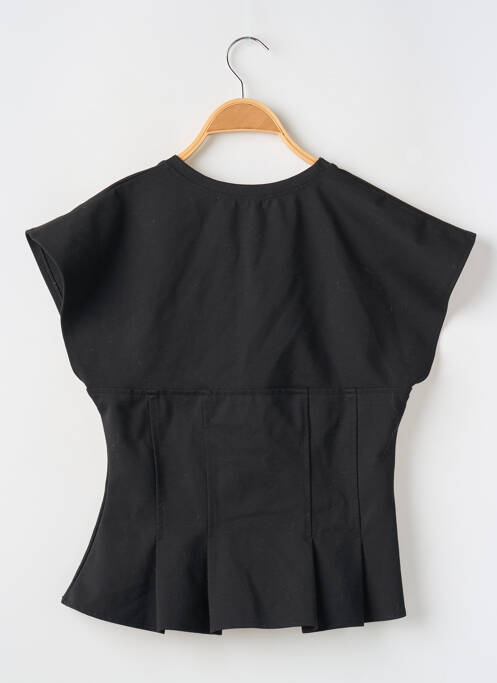 T-shirt coupe cintrée manches courtes noir FLAMANT ROSE femme