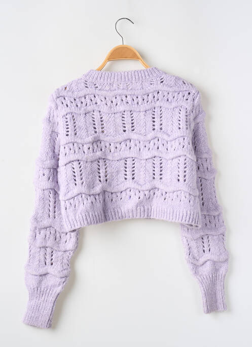 Gilet manches longues resserrée sur le bas violet MANGO femme