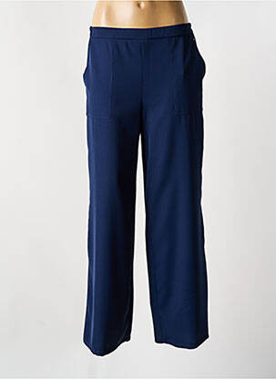 Pantalon large coupe fluide taille haute bleu EMA BLUE'S femme