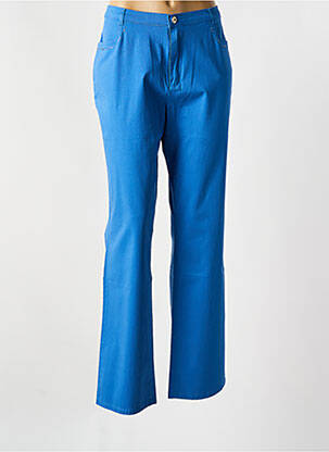 Pantalon droit stretch taille normale bleu I.QUING femme