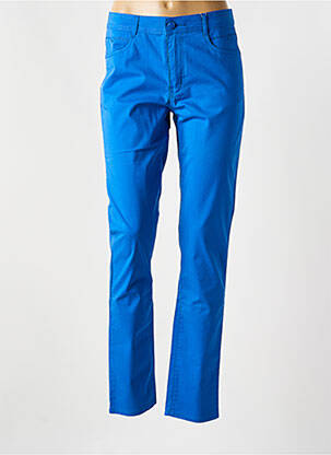 Pantalon slim tissage popeline taille normale bleu YOULINE femme