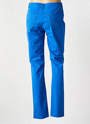 Pantalon slim tissage popeline taille normale bleu YOULINE femme