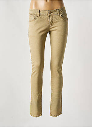 Jeans skinny stretch taille basse beige PLACE DU JOUR femme