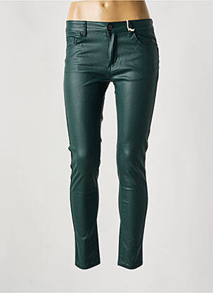 Pantalon slim tissage enduit taille normale vert MELLY & CO femme