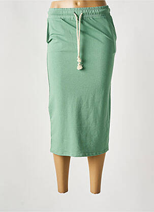 Jupe mi-longue stretch vert VIE TA VIE femme