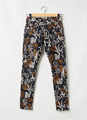 Pantalon slim tissage popeline taille normale noir PLACE DU JOUR femme